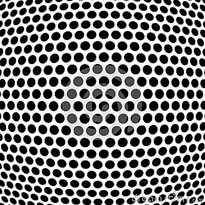 3D circular burst. Convex globe, sphere, orb distort. Inflate design pattern. Radiation, bulge, bloat effect. Radial, radiating Vector Illustration