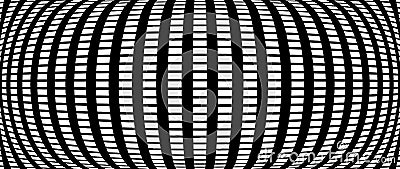 3D circular burst. Convex globe, sphere, orb distort. Inflate design pattern. Radiation, bulge, bloat effect. Radial, radiating Vector Illustration