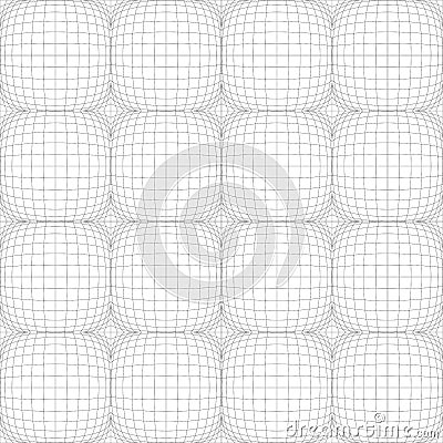 3D circular burst. Convex globe, sphere, orb distort. Inflate design pattern. Radiation, bulge, bloat effect. Radial, radiating Vector Illustration