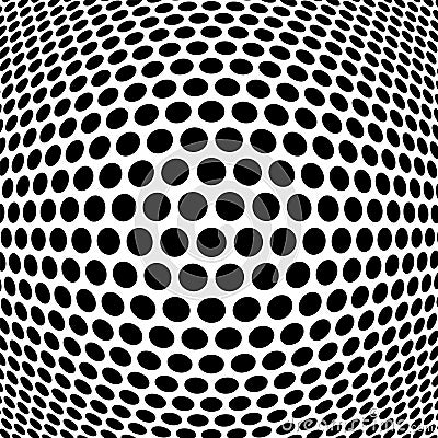 3D circular burst. Convex globe, sphere, orb distort. Inflate design pattern. Radiation, bulge, bloat effect. Radial, radiating Vector Illustration