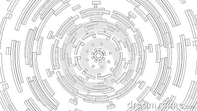 3D circular pattern. Style wireframe model Vector Illustration