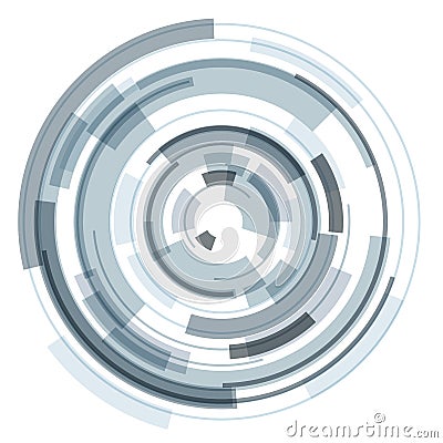 3D circular symbol, abstract lens technology design Vector Illustration