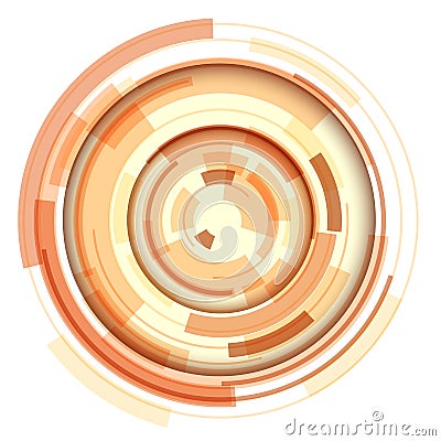 3D circular symbol, abstract lens technology design Vector Illustration