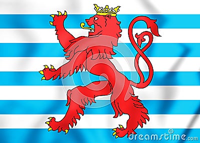 3D Civil Ensign of Luxembourg. Stock Photo