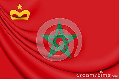 3D Civil Ensign of the Morocco. Stock Photo