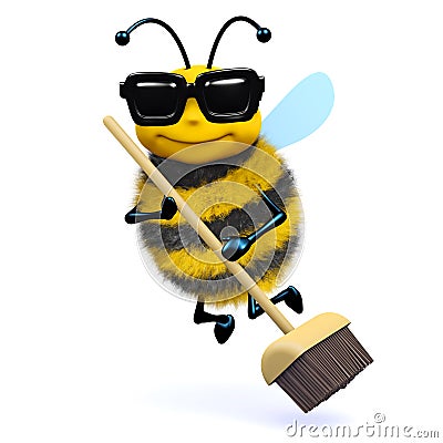 3d Cleaner bee Stock Photo