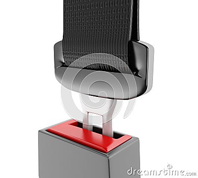 3d Close up view of auto seat belt Cartoon Illustration