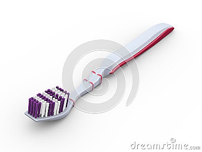 3d closeup of toothbrush Cartoon Illustration