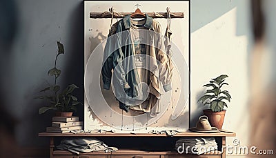 3D clothes painting illustration wallpaper Cartoon Illustration