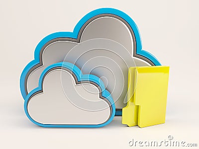 3D Cloud Drive Icon Stock Photo