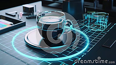 3D Coffee Printer Delight Stock Photo