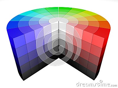 3d color colors wheel HSV HSB Stock Photo