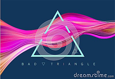 3D Colorful abstract twisted fluide shape. Trendy liquid design Cartoon Illustration