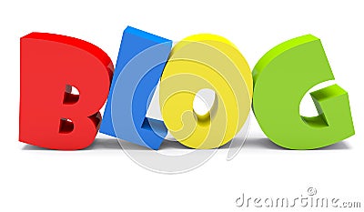 3D Colorful Blog Text Cartoon Illustration