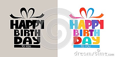 3D Colorful happy birthday calligraphy 0006 Vector Illustration