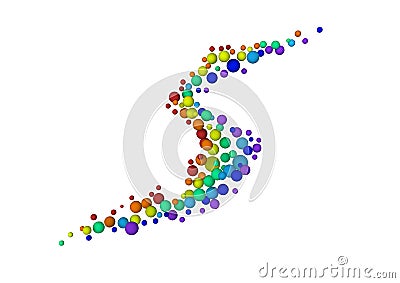 3d colorful ribbon balls on white background - Illustration Stock Photo