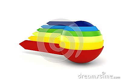 3d colorful sphere and arrows Stock Photo