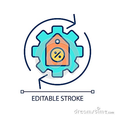 2D colorful thin line electronics icon Cartoon Illustration