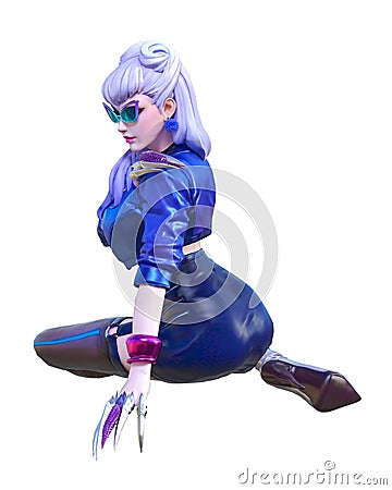 3D comics cosplay anime girl Cartoon Illustration