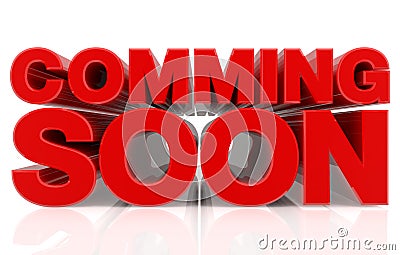 3D COMMING SOON word on white background 3d rendering Stock Photo