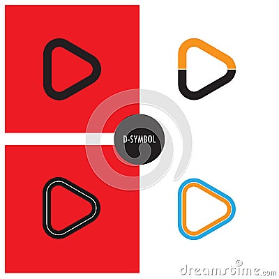 D- Company Symbol.D-letter abstract logo design. Vector Illustration