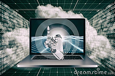 3D Composite image of composite image of robot hand Stock Photo
