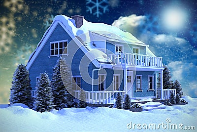 3D Composite image of three dimensional house Stock Photo