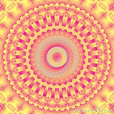 3d Computer generated beautiful Mandala pattern texture in vibrant colors. Stock Photo
