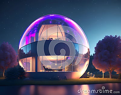 3D Computer generated colorful virtual scene artwork Stock Photo