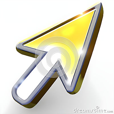 3d computer mouse cursor. arrow icon. Generative AI. Stock Photo