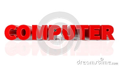 3D COMPUTER word on white background 3d rendering Stock Photo