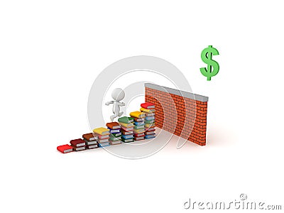 3D Concept showing how knowledge leads to wealth Stock Photo