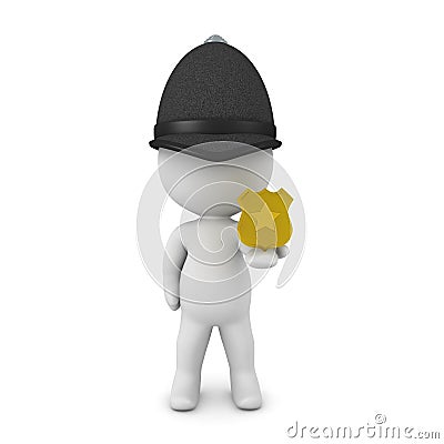 3D Constable showing police badge Stock Photo