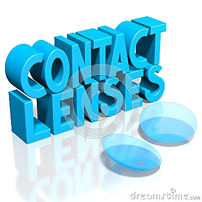 3D contact lenses - isolated on white background Stock Photo