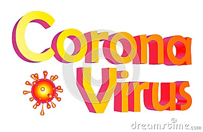 3d Coronavirus text on white background. Stock Photo