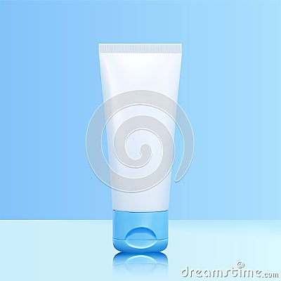 3d cosmetic plastic tube mock up Vector Illustration