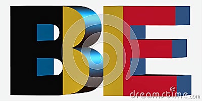 3d Country Short Code Letters - Belgium Stock Photo