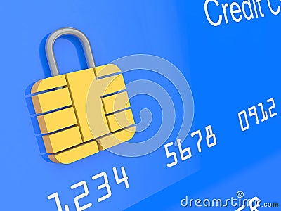 3d credit card security concept Stock Photo