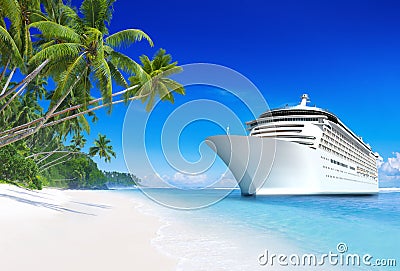 3D Cruise Ship Stock Photo