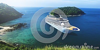 3d Cruise Ship Vacation Holiday Summer Illustration Concept Stock Photo