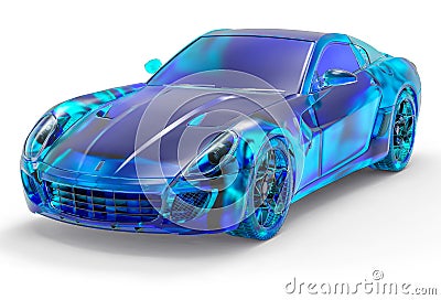 3D Crystal Sport Car Stock Photo