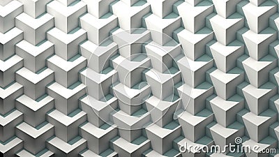 3D cube pattern repetition with shadows. 3D Rendering Cartoon Illustration