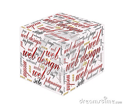 3d cube with web design concept Stock Photo