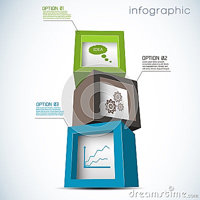 3d Cubes Infographics Vector Illustration