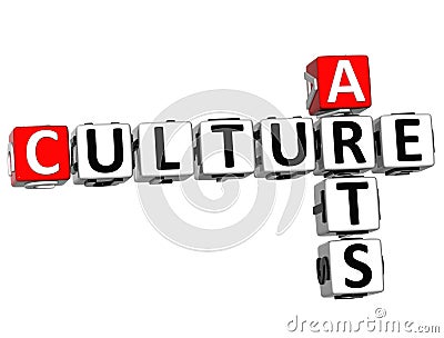 3D Culture Arts Crossword Stock Photo