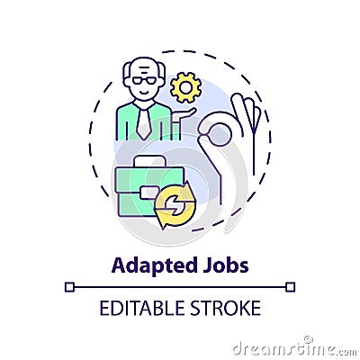 2D customizable adapted jobs line icon concept Vector Illustration