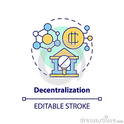 2D customizable decentralization line icon concept Vector Illustration