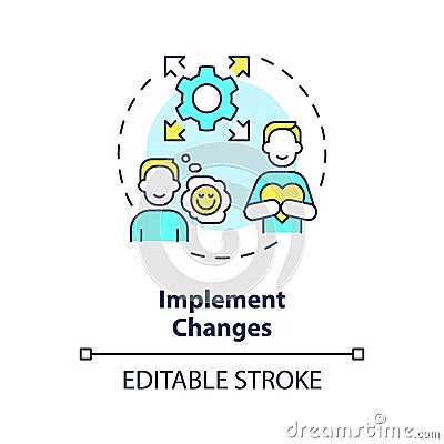 2D customizable implement changes line icon concept Vector Illustration