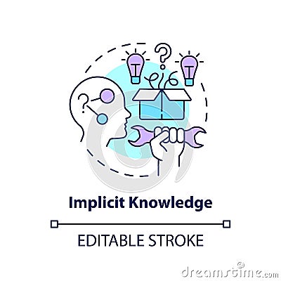 2D customizable implicit knowledge line icon concept Vector Illustration