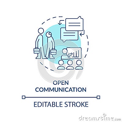 2D customizable open communication blue icon concept Vector Illustration